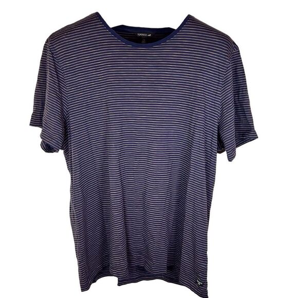 Men’s Toad & Co Striped Loose Fitting Organic Cotton Tee Size XXL‎ Blue White - Picture 1 of 7